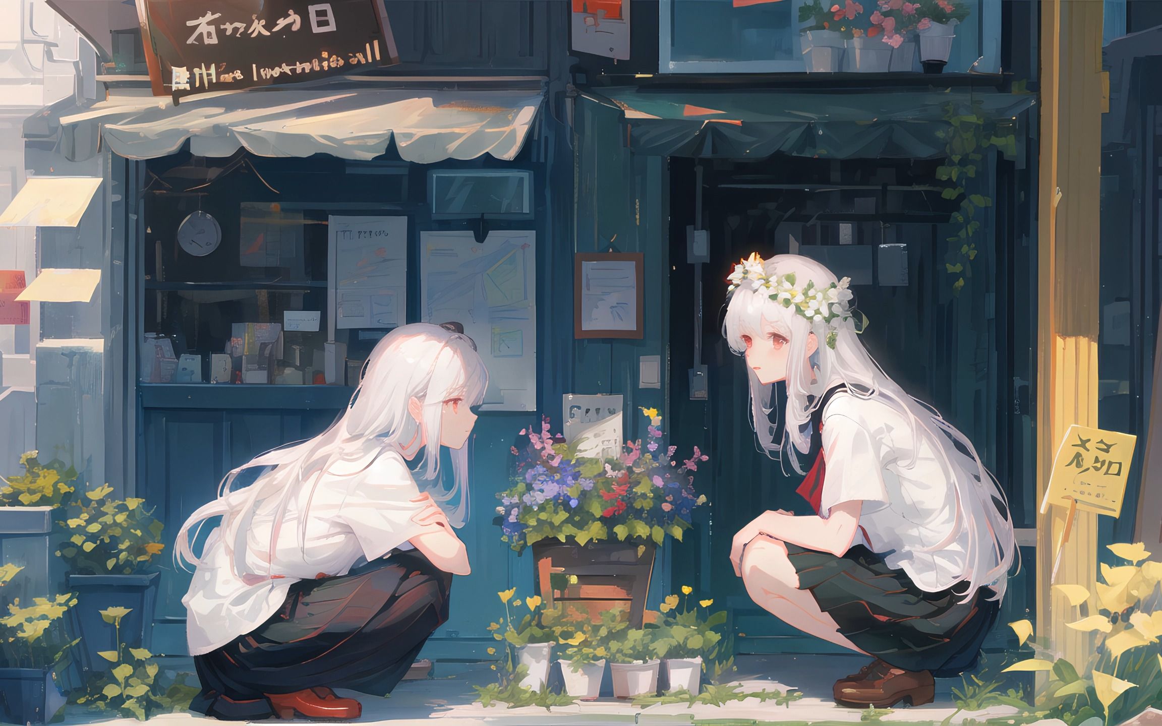 【ai绘画】白发少女的假日