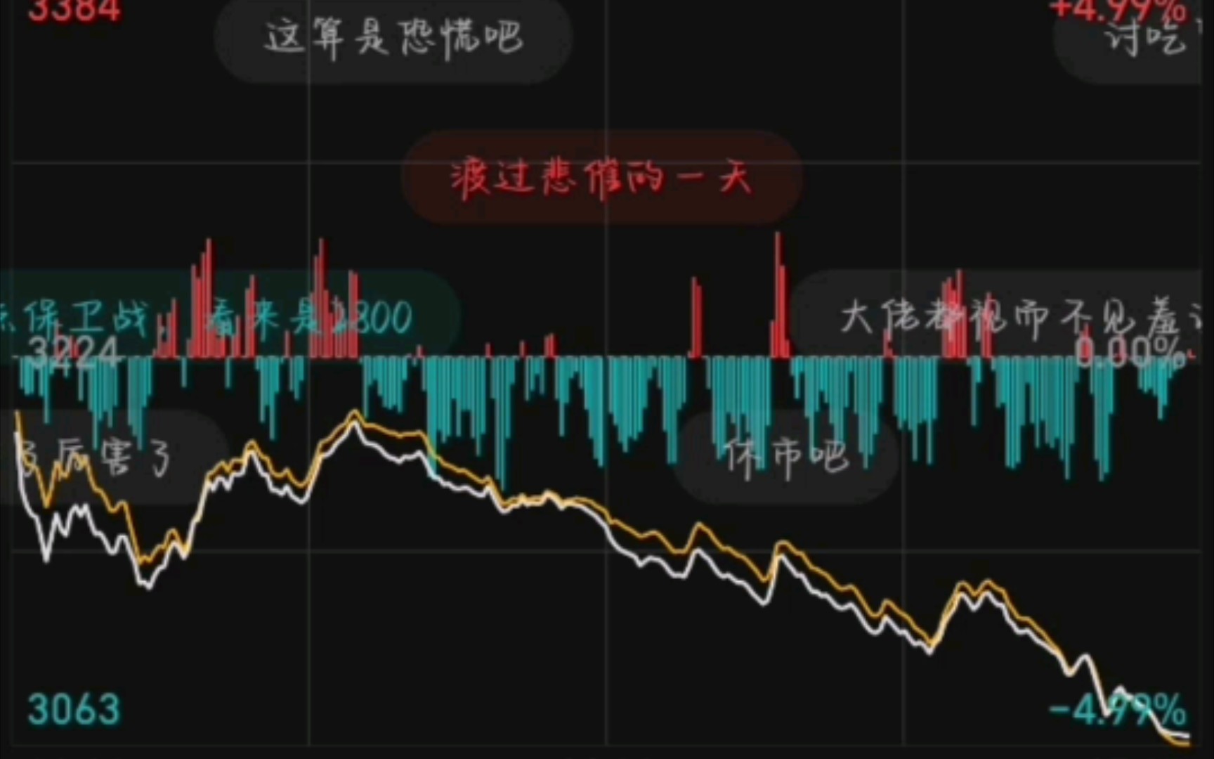 A股暴跌5%,同花顺股吧一片哀嚎哔哩哔哩bilibili