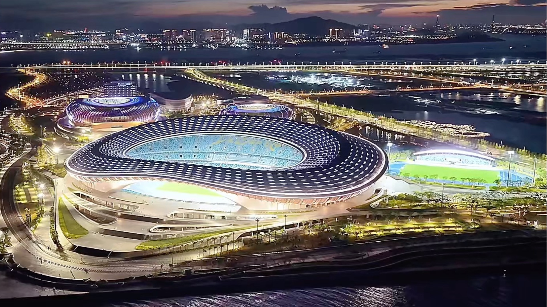 南沙体育中心绝美夜景!