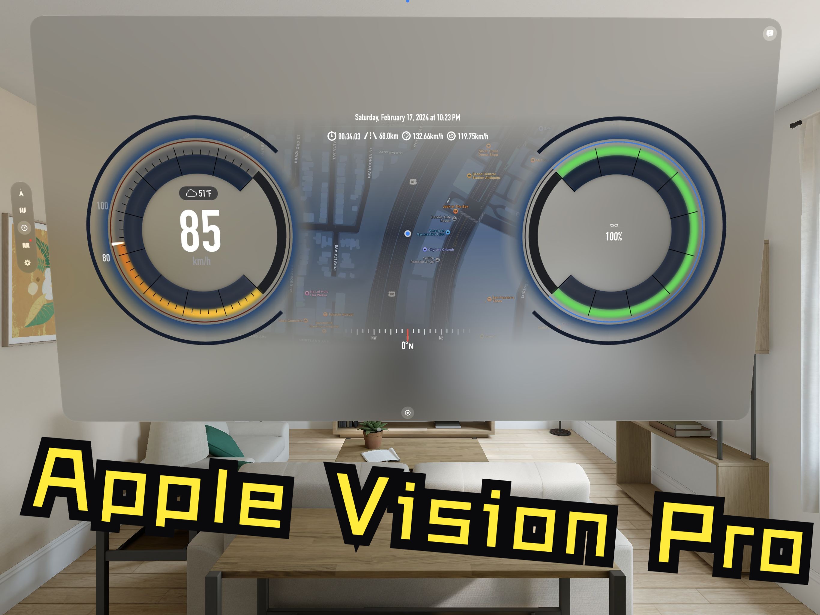 Apple Vision Pro 版 GPS车速表和指南针 beta版哔哩哔哩bilibili