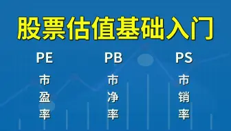 十分钟看懂市盈率PE、市净率PB、市销率PS的用法和缺点｜新手必学估值技巧