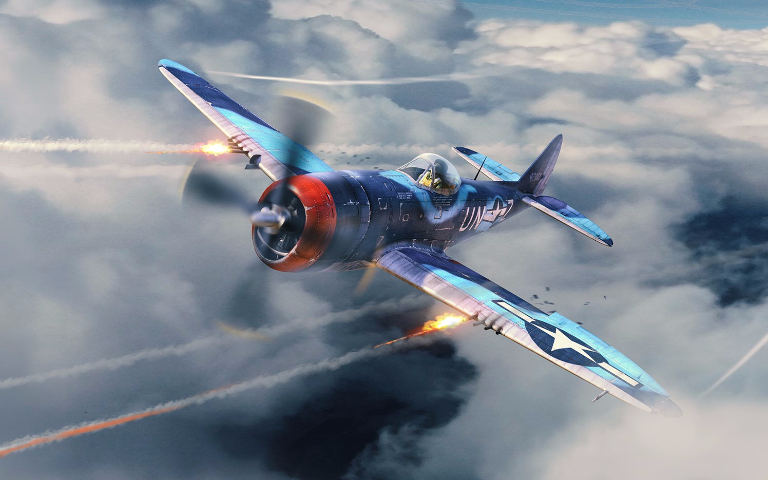 p47雷电蓝奶瓶战斗机精彩集锦