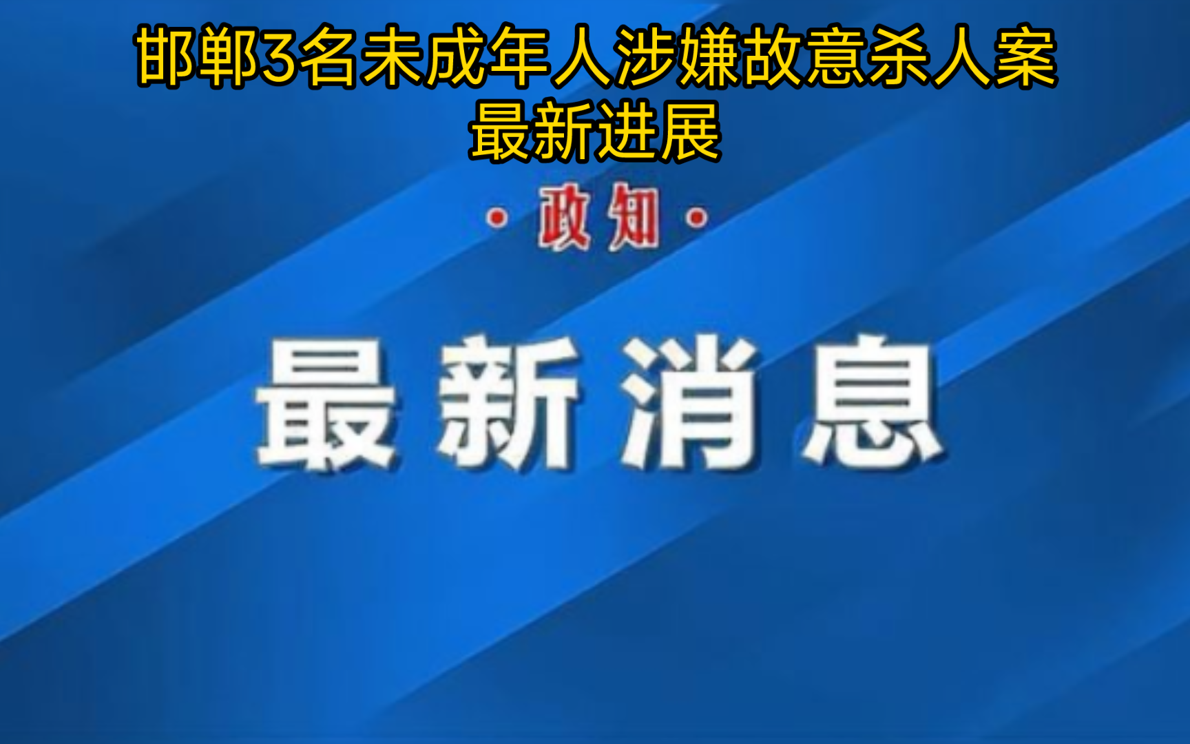 最新进展!邯郸3名未成年人涉嫌故意杀人案的调查哔哩哔哩bilibili