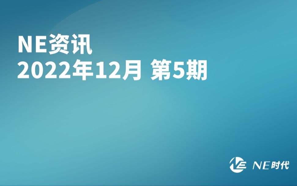 NE资讯 2022年12月 第5期哔哩哔哩bilibili