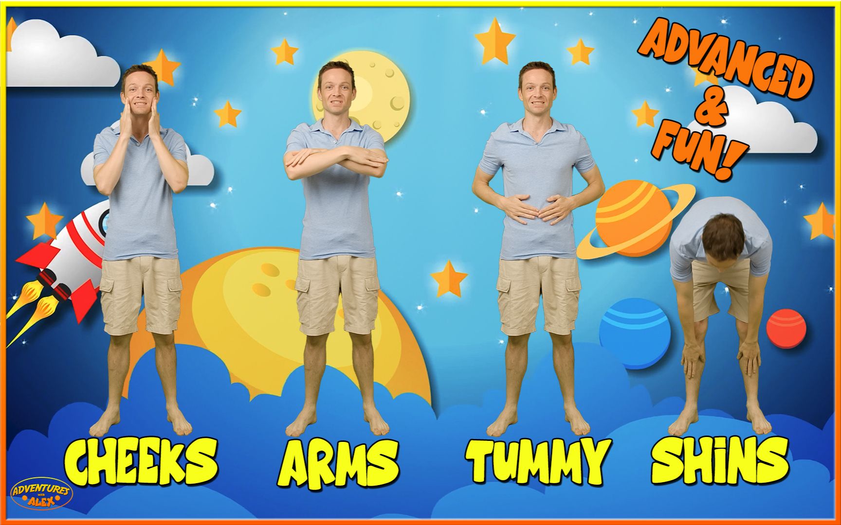 [图]挑战高阶版 Head, Shoulders, Knees and Toes Song - ADVANCED Body parts