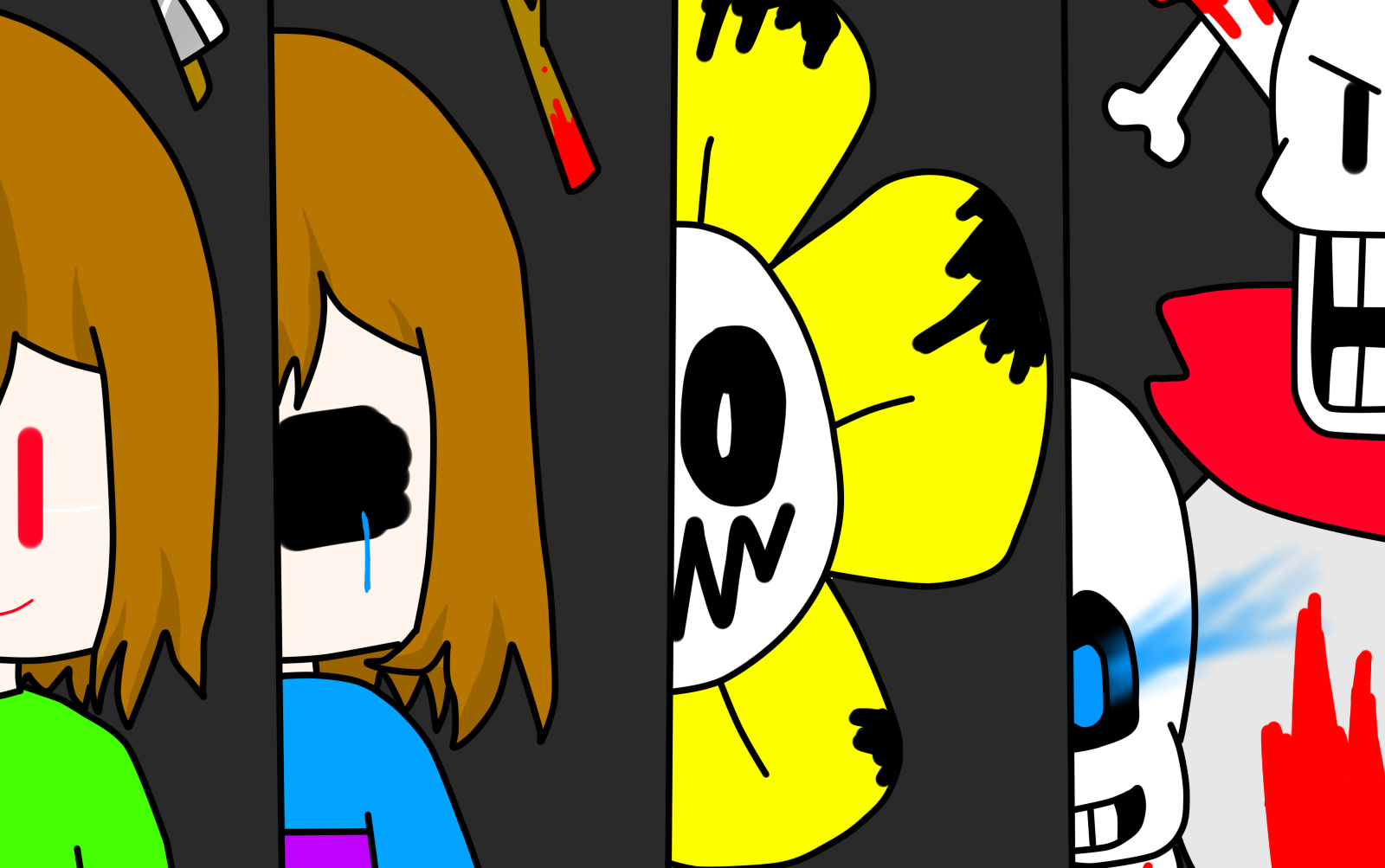 传说之下人柱爱丽丝画渣向