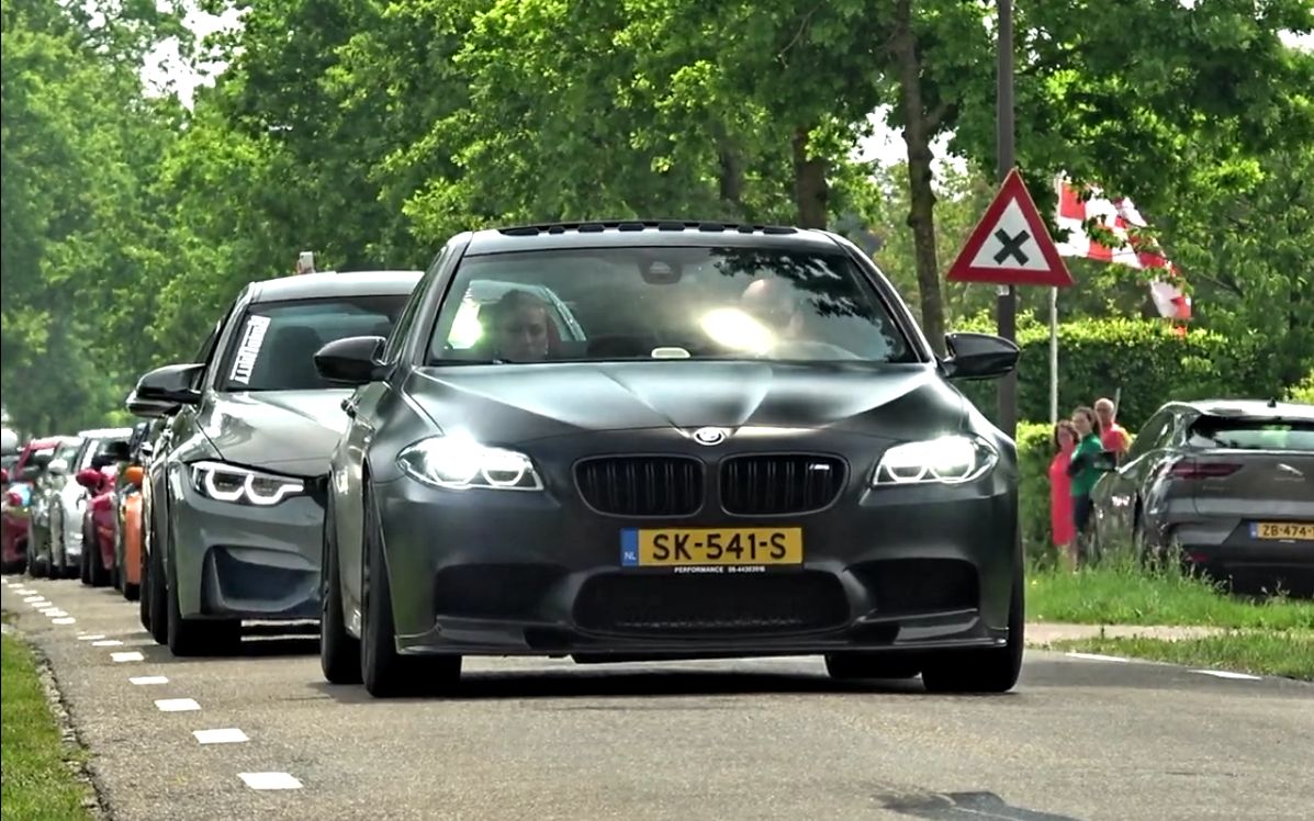 765hp bmw m5 f10 in action! revs, launch control more sounds!