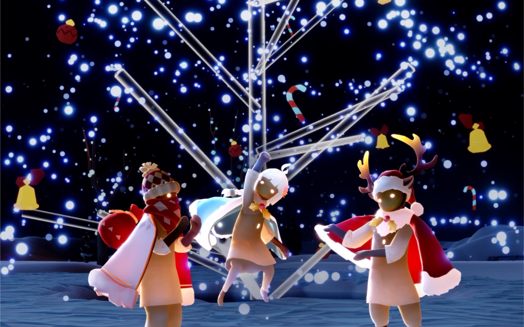 阿页光遇2021圣诞节活动宣传片巨大镂空圣诞树节日感满满