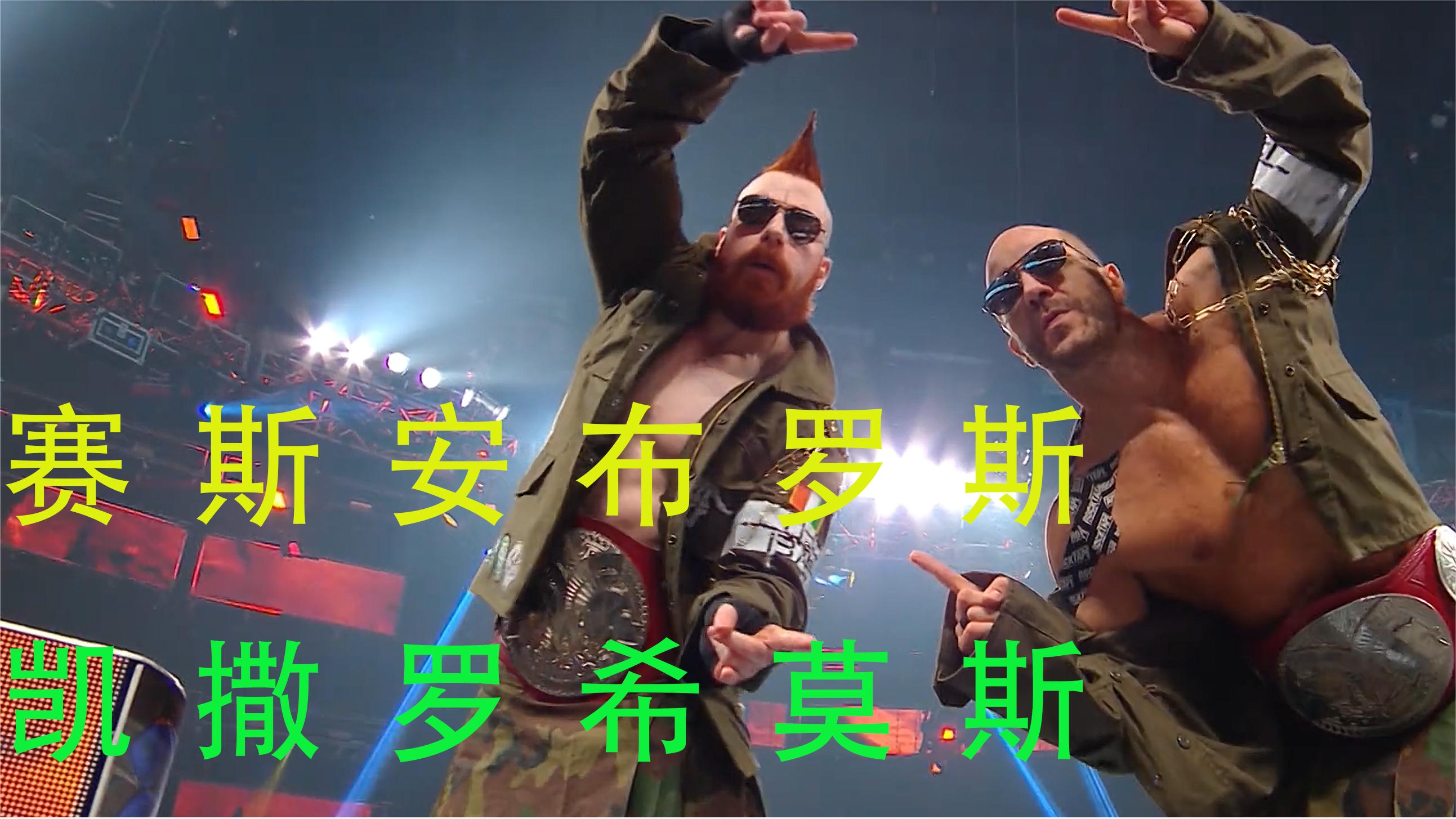 赛斯罗林斯安布罗斯对战凯撒罗和讯莫斯,疯狂终结回旋金刚臂重现