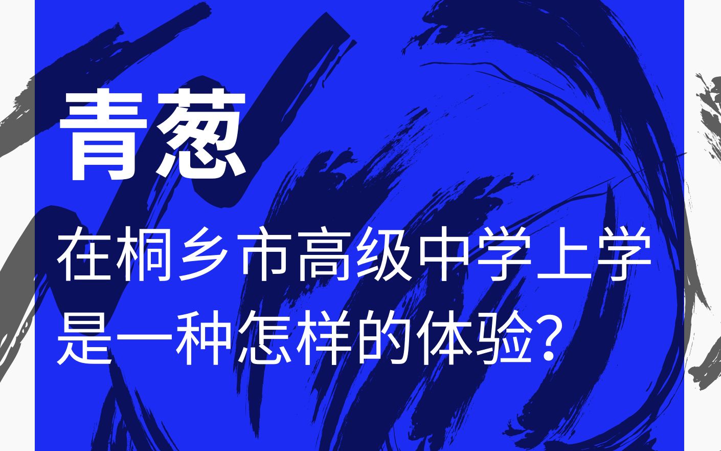 青葱 在桐乡市高级中学上学是一种怎样的体验?哔哩哔哩bilibili