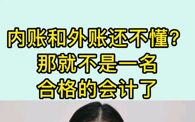 内账和外账还不懂?那就不是一名合格的会计了哔哩哔哩bilibili