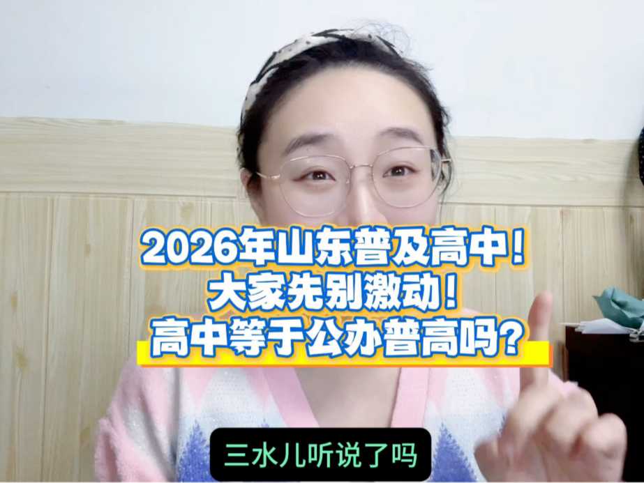 2026年山东普及高中!大家先别激动高中等于公办普高吗?