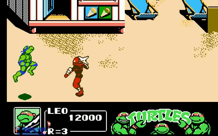 fc红白机3合1游戏演示忍者神龟合集