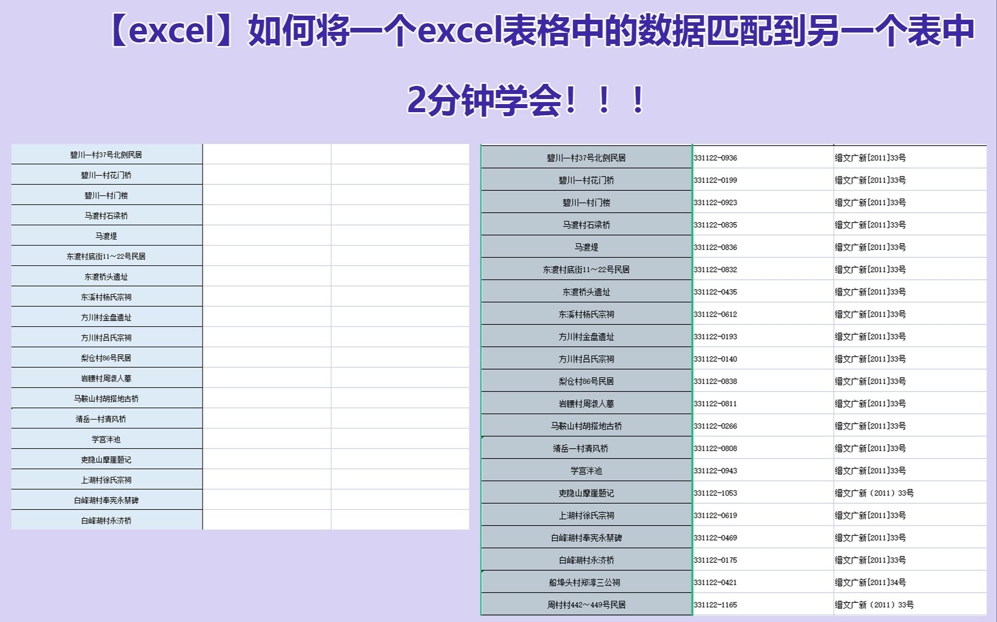 【Excel软件】如何将一个excel表格中的数据匹配到另一个表中哔哩哔哩bilibili