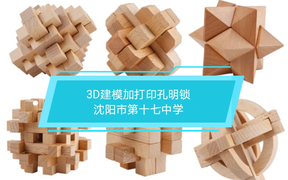 3D建模加打印孔明锁24锁拼插安装沈阳市第十七中学科技社团哔哩哔哩bilibili