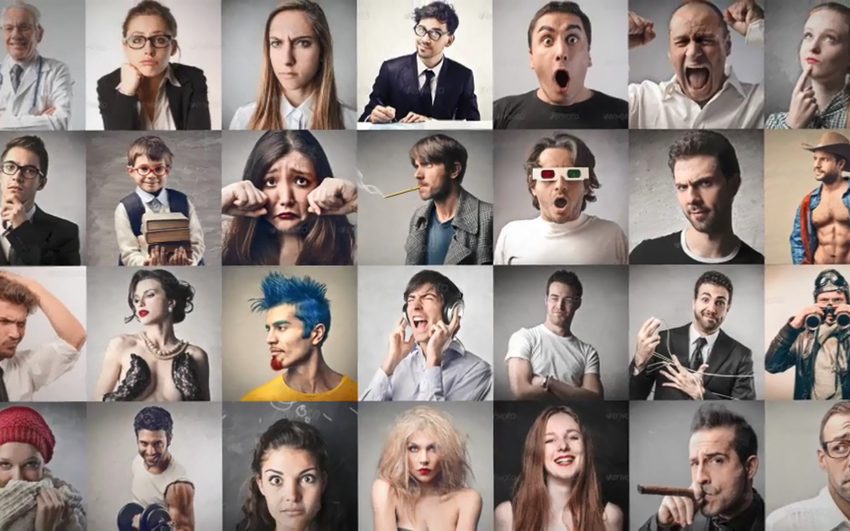 ae模板-照片墙效果的人物介绍视频多照片汇聚效果的公司人物展示视频