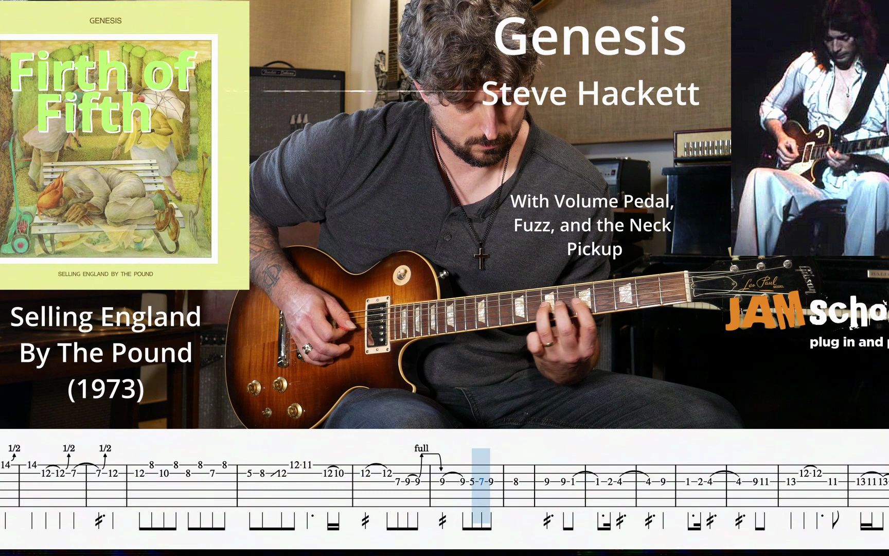 带谱演奏 genesis firth of fifth steve hackett guitar solo with