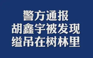 Video herunterladen: 警方通报：胡鑫宇被发现缢吊在树林里