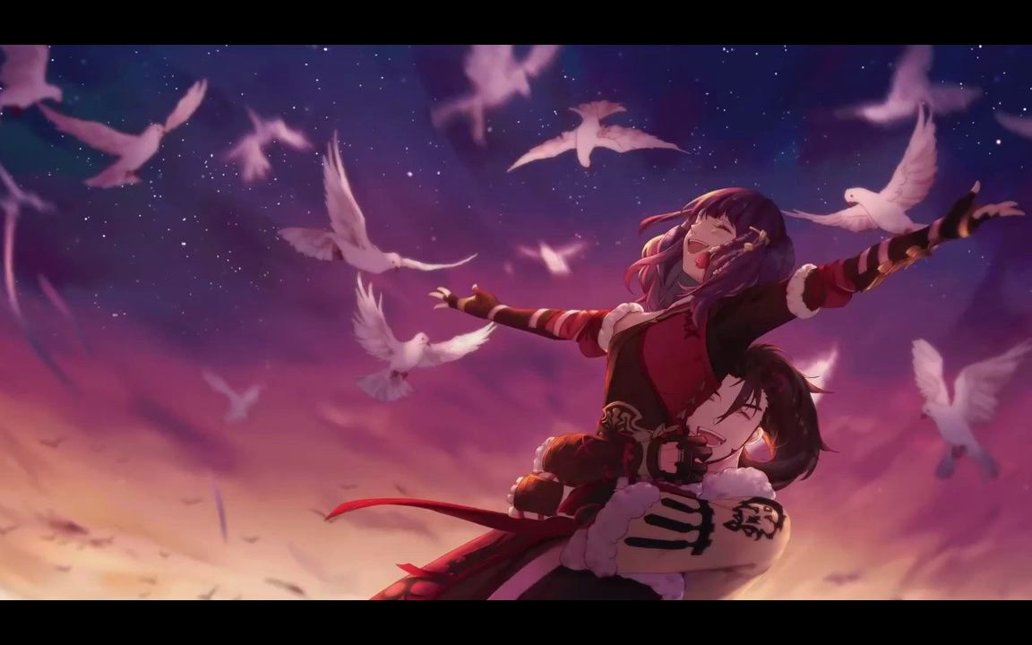 视频素材 ▏d282 超唯美浪漫爱情情侣拥抱星空天空白色鸽子天鹅飞翔