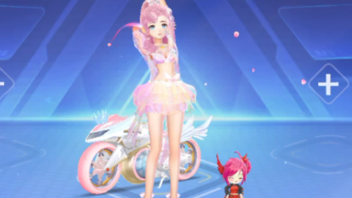 qq飞车全新m1摩托童梦与樱试跑