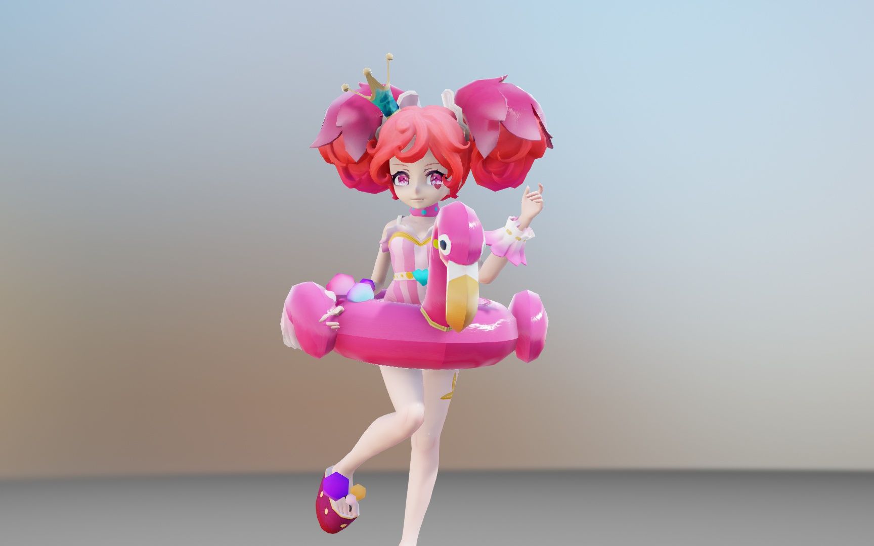 【模型配布】小乔-缤纷独角兽-爱的火烈鸟_哔哩哔哩_bilibili