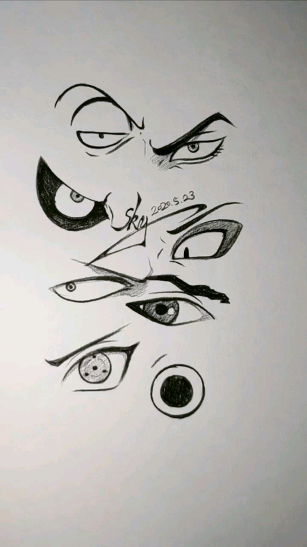 手绘动漫人物眼睛手绘绘画火影忍