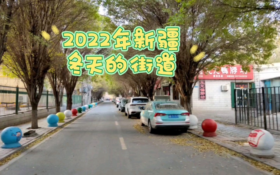 2022年新疆冬天的街道哔哩哔哩bilibili