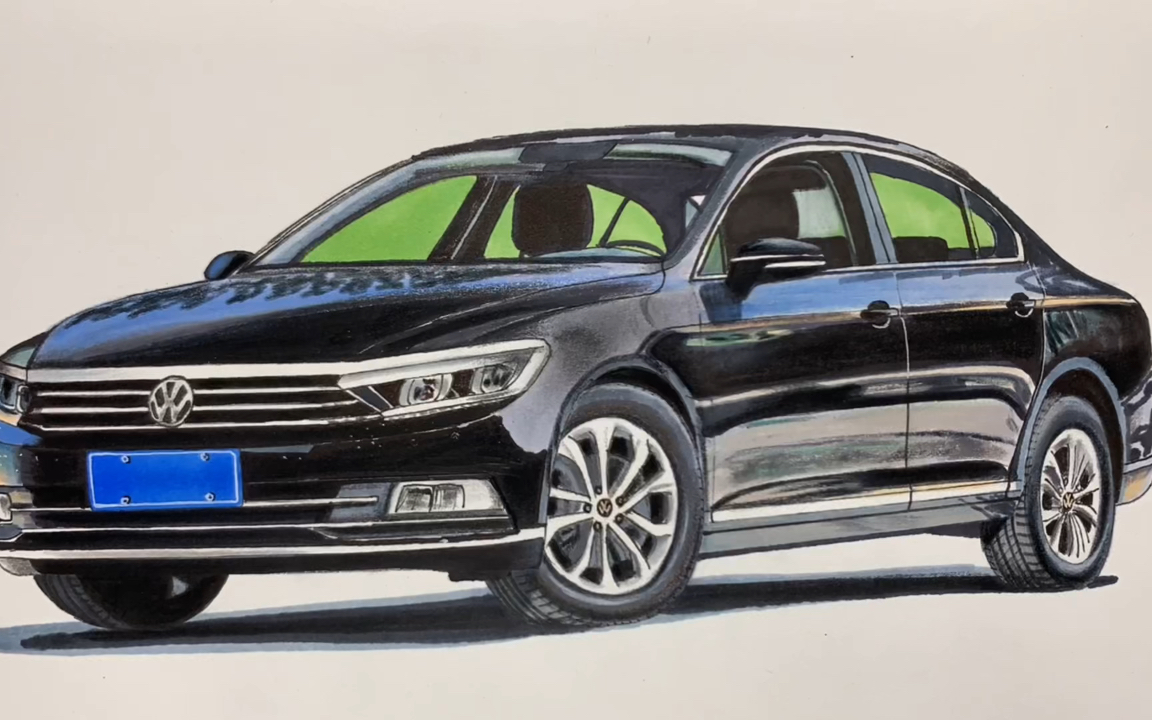 手绘一汽大众迈腾,喜欢吗