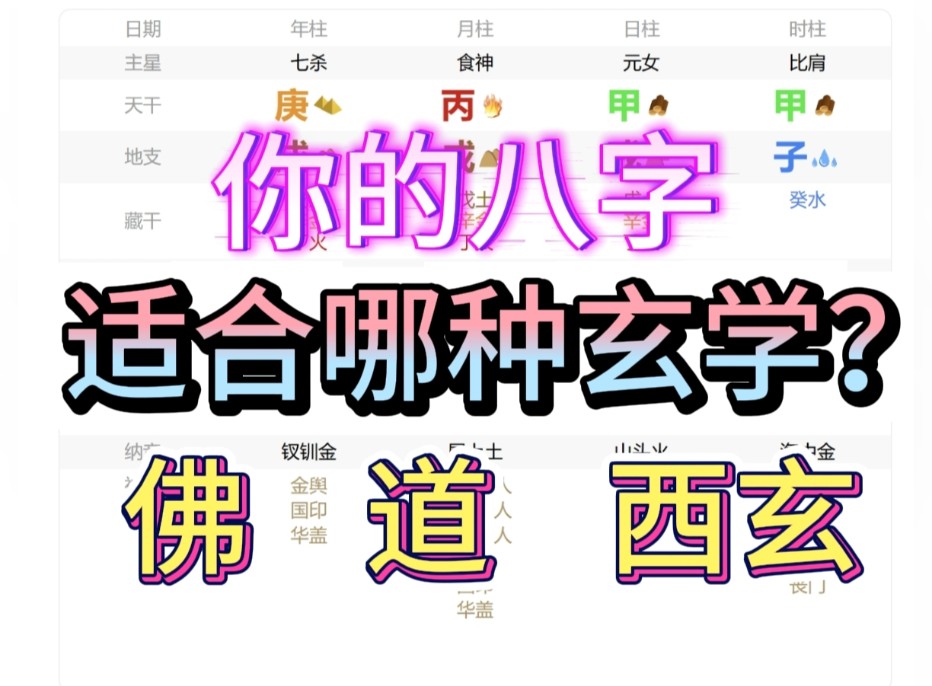 [图]你的八字到底适合哪种玄学？佛or道or西玄？找准你的玄学天赋，修行事半功倍！