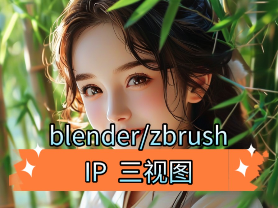 blender/zbrush雕刻建模IP三视图场景AIGC素材哔哩哔哩bilibili