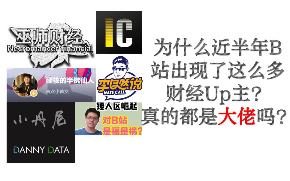 揭秘巫师财经、半佛仙人、Dannydata、老蒋,哪些才是真正的财经大佬?这半年B站多了太多财经Up,关注更多质量财经Up,专业和娱乐如何平衡哔哩哔...