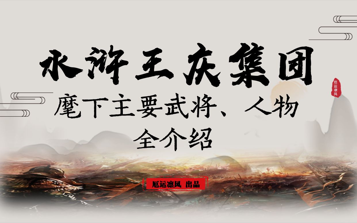 【水浒 王庆集团】主要武将人物全介绍