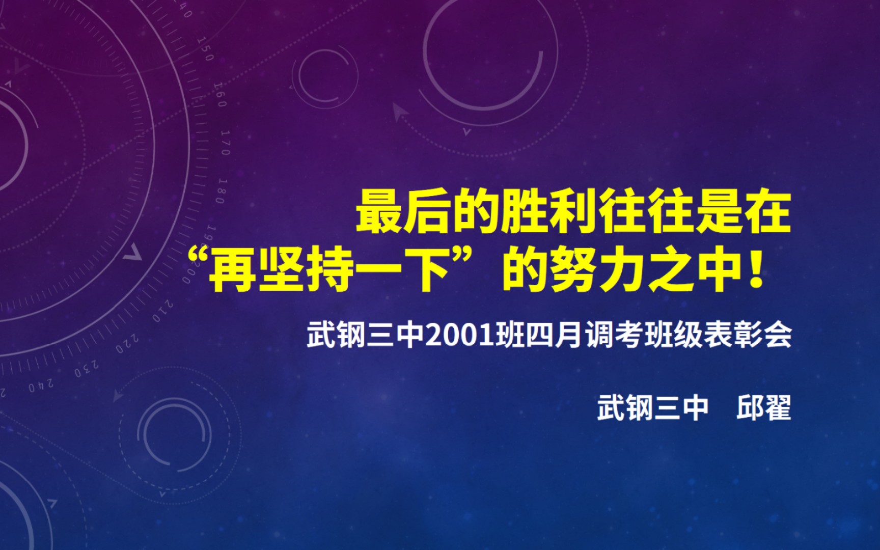 【2023届】最后的胜利往往是在“再坚持一下”的努力之中!~武钢三中2001班四月调考班级表彰会+高三二轮复习•分析能力提升•角度转换型分析01哔...