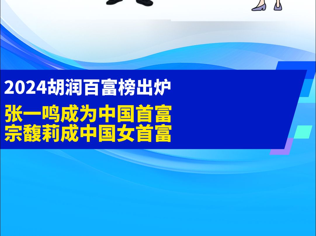 2024胡润百富榜发布:张一鸣成为中国首富,宗馥莉成中国女首富哔哩哔哩bilibili