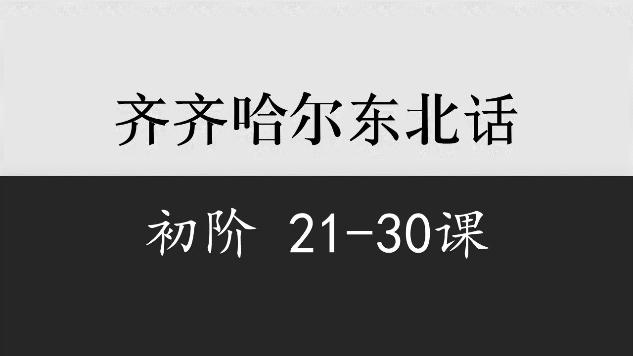 【黑龙江】东北话教程初阶2130课(齐齐哈尔)哔哩哔哩bilibili