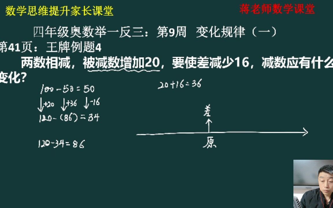 [图]四年级奥数举一反三：第9周《变化规律一》王牌例题4讲解视频