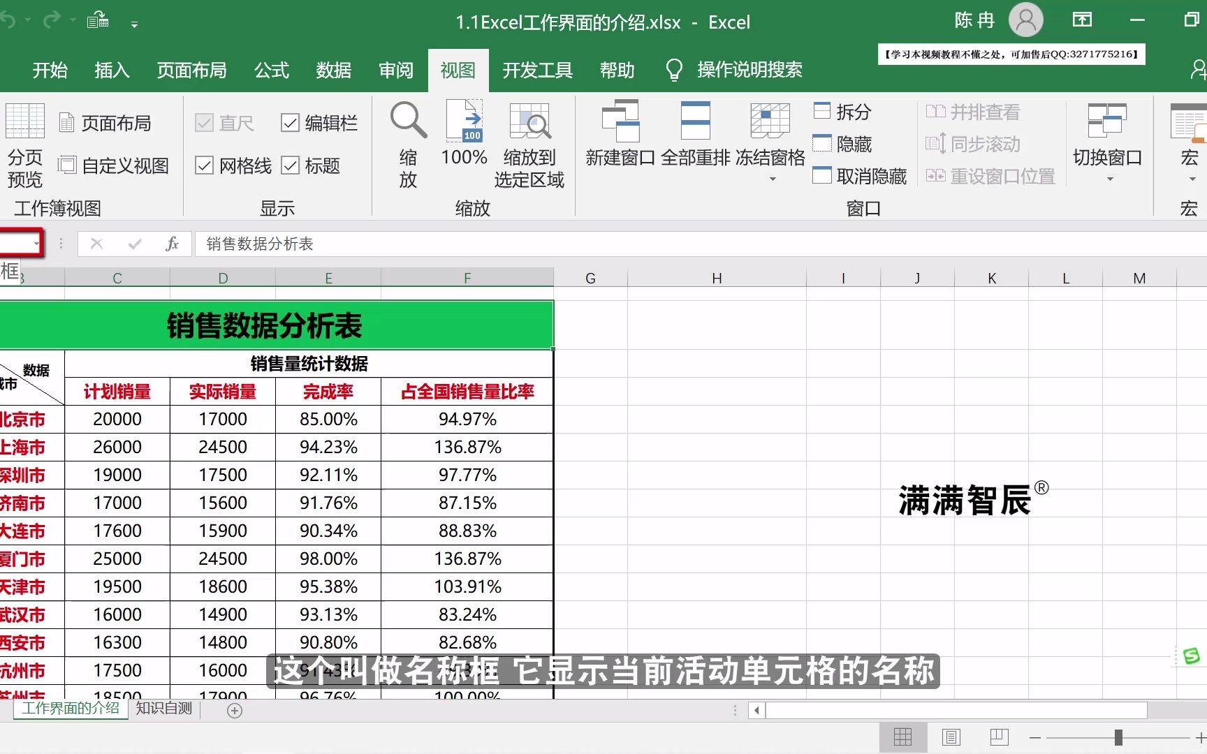 excel界面简介图图片