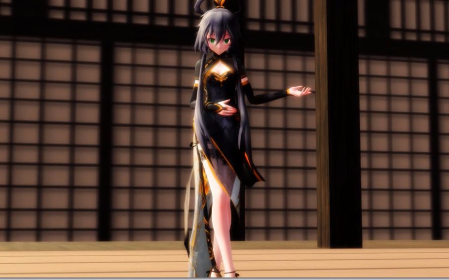 [mmd]-极乐净土-洛天依黑丝金丝雀旗袍