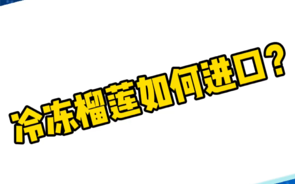 小杨讲外贸:冷冻榴莲如何进口?哔哩哔哩bilibili