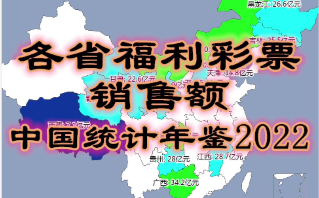 各省福利彩票销售额中国统计年鉴2022【数据可视化】哔哩哔哩bilibili