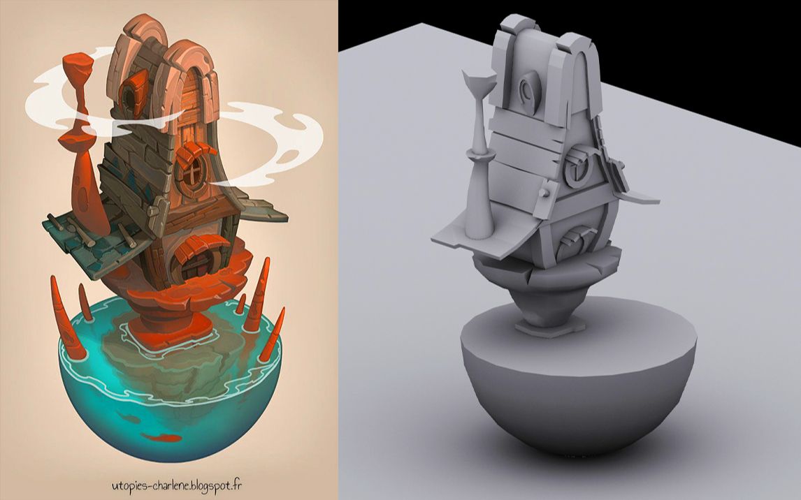 【3dmax场景建模】超简单低模场景搭建,零基础教会你制作游戏场景模型