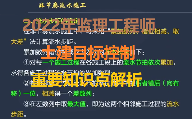 [图]2022年监理工程师土建目标控制重要知识点解析