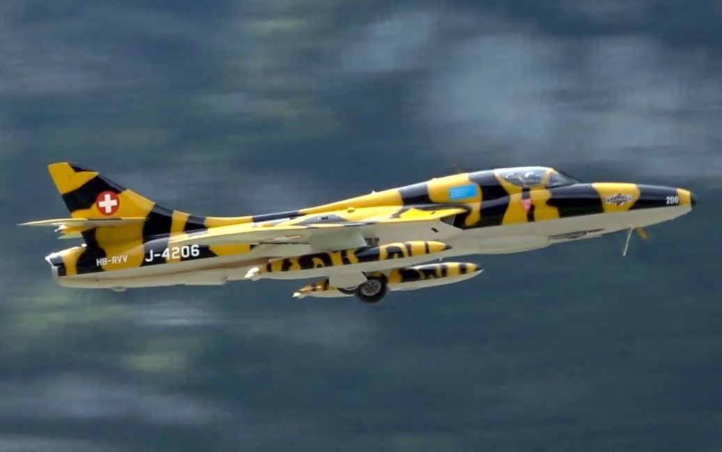 涂上老虎装的霍克猎人战斗机