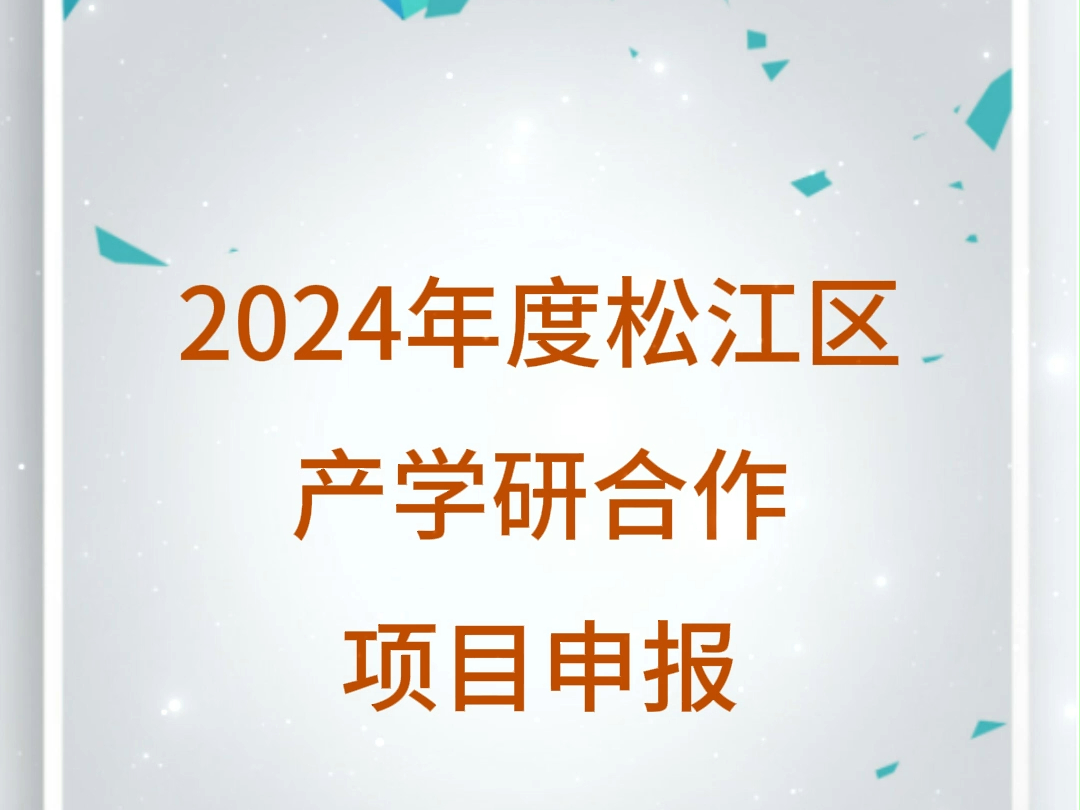 2024年度松江区产学研合作项目申报哔哩哔哩bilibili