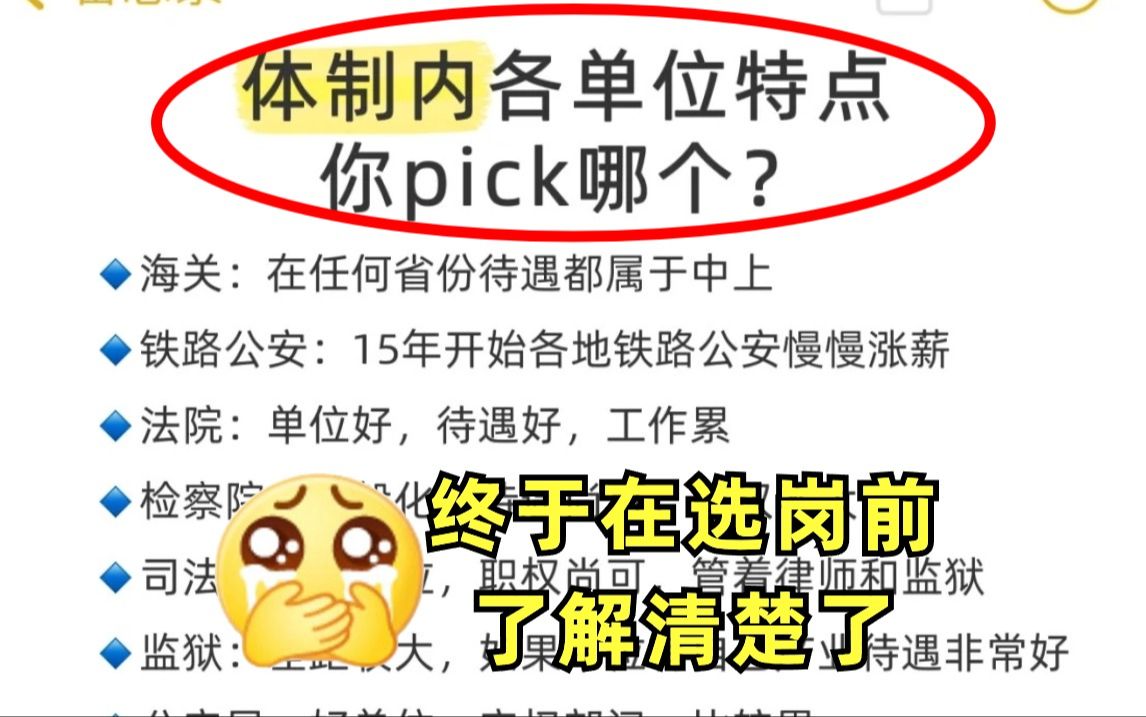 终于在选岗前弄清楚了!体制内各单位特点一网打尽,哪个忙?哪个闲?哪个待遇好?哔哩哔哩bilibili