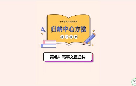 小学语文公式阅读法19归纳中心方法04写事文章归纳哔哩哔哩bilibili