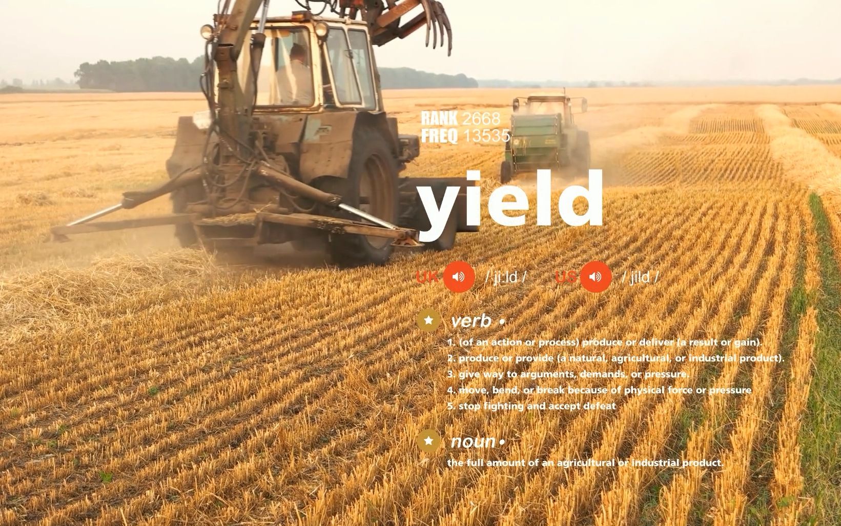 [图]高考核心词：yield（排行 2668 词频 13535）