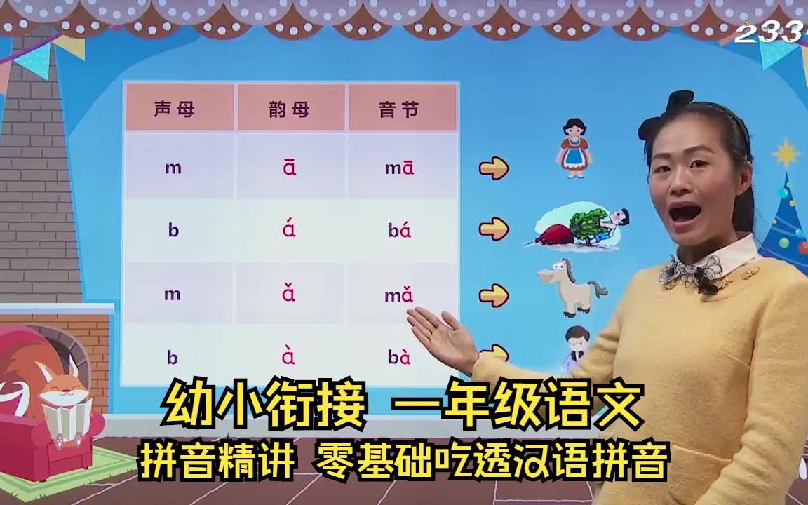 幼小銜接 一年級語文 漢語拼音學習 零基礎精講名師教學視頻微課程