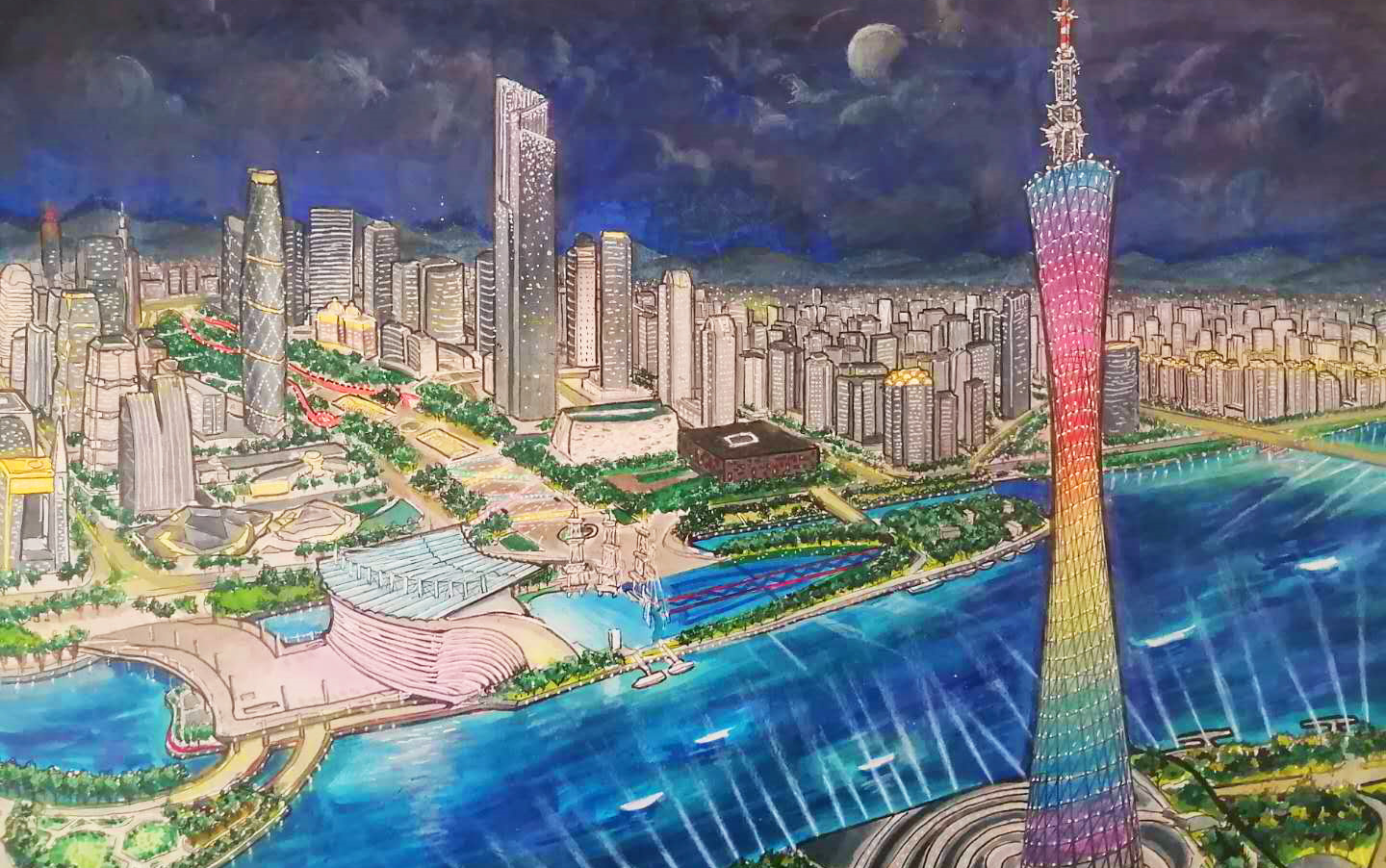 羊城广州绘画图片