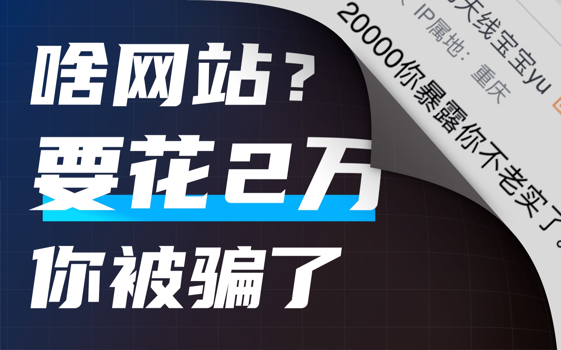 200块的网站,你花了20000!你被骗了吧?哔哩哔哩bilibili